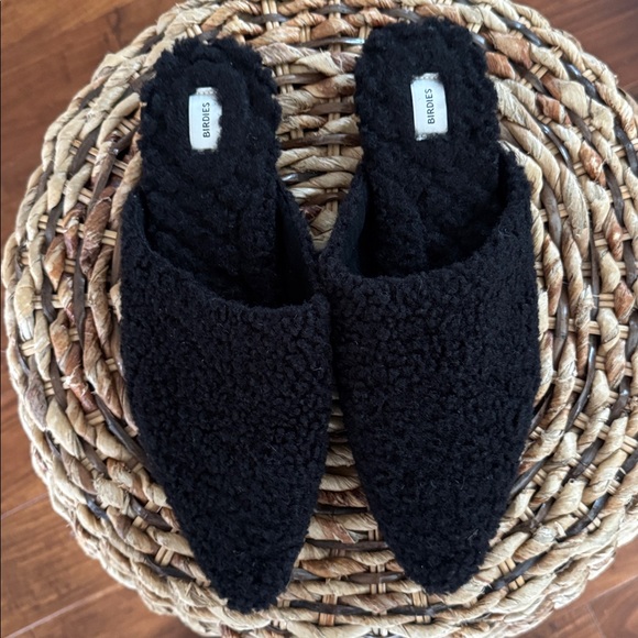 Birdies Lark Black Sherpa Mules Size 9 - Picture 1 of 10